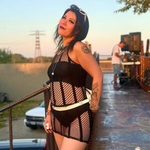 Fashion Nova Black Fishnet Dress